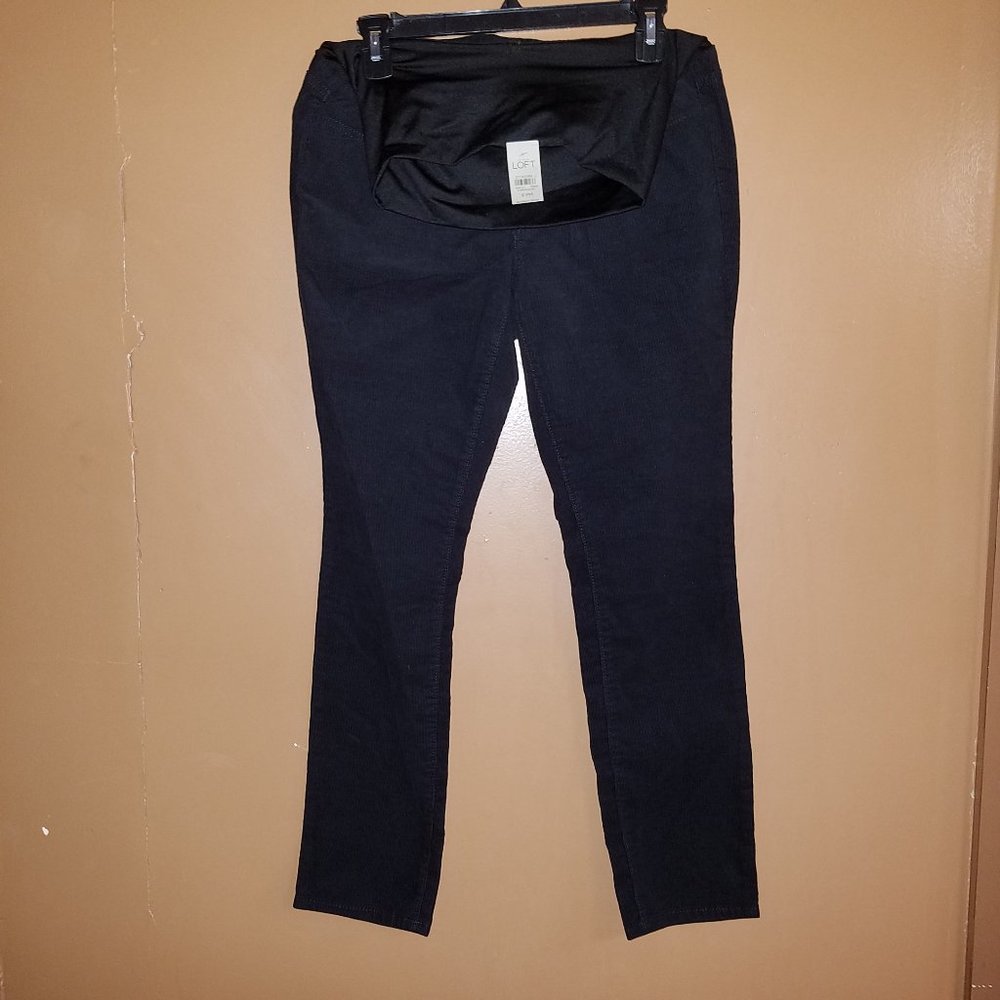 $89 LOFT MATERNITY Sz. 6-PETITE CORDUROY BLACK NWT